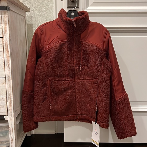 NWOT Lululemon Textured Fleece Full Zip Jacket - Date Brown - Picture 5 of 7